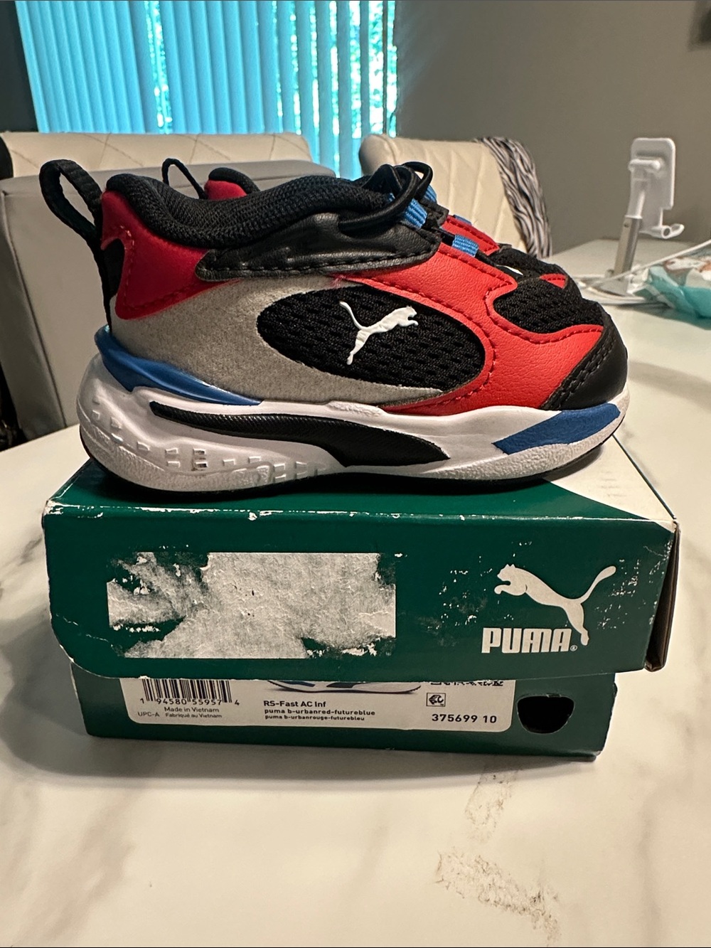 Puma Kids Red, Black and Blue RS-Fast AC Sneaker